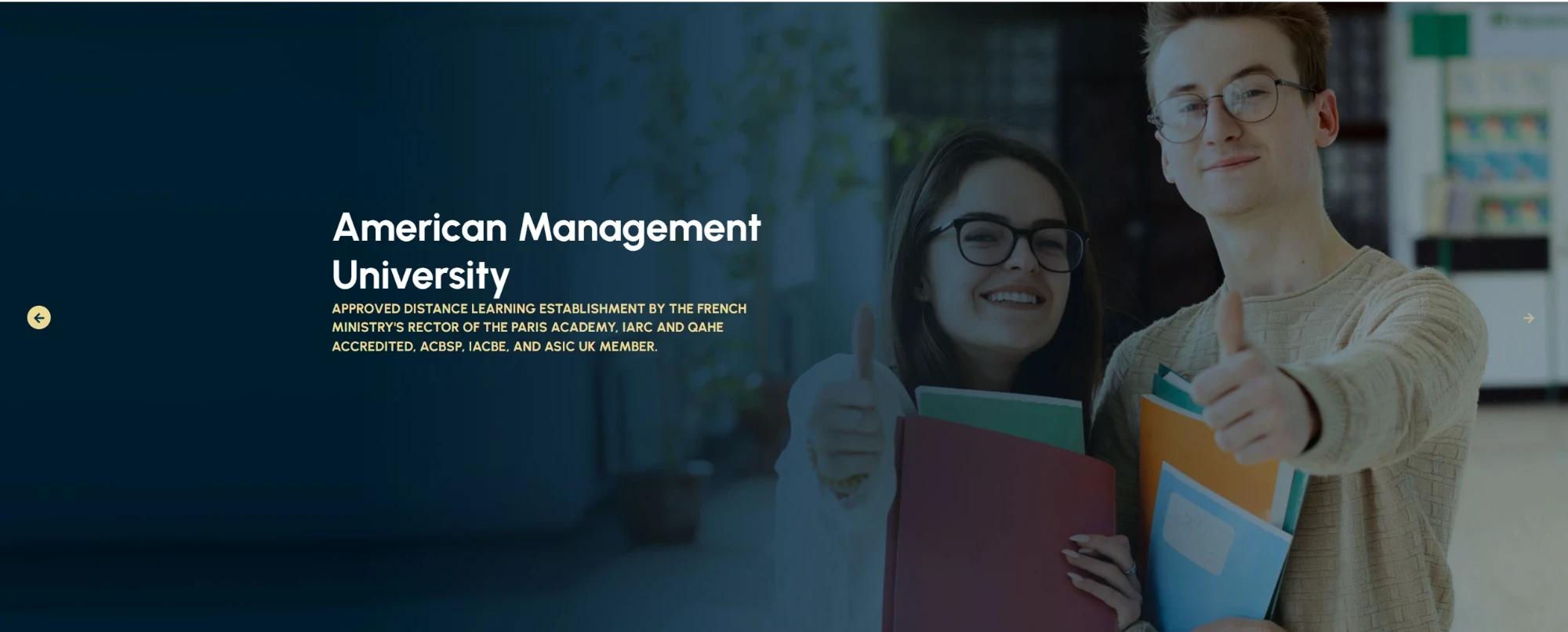 American Management University &mdash; approved distance learning establishment